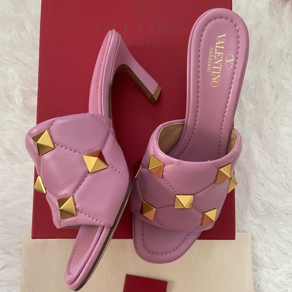 Valentino Garavani Shoes - Valentino Garavani Roman Stud slide sandal in nappa quilted leather